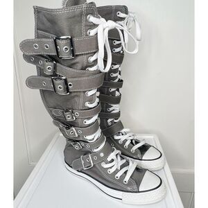 Vintage Converse All Star XXHI Knee High Buckle Strap Boots Gray Size 4/6.5 Unis